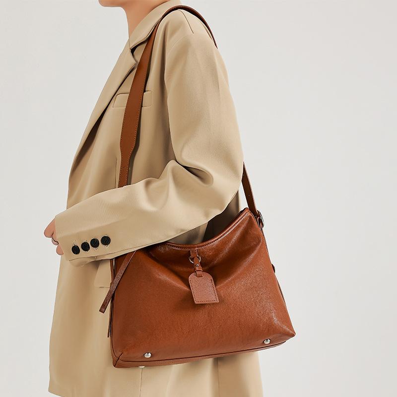 Сумка из коровьей кожи, сумка-тоут в стиле «ленивец», большая вместительная сумка из натуральной кожи для поездок на работу на одно плечо