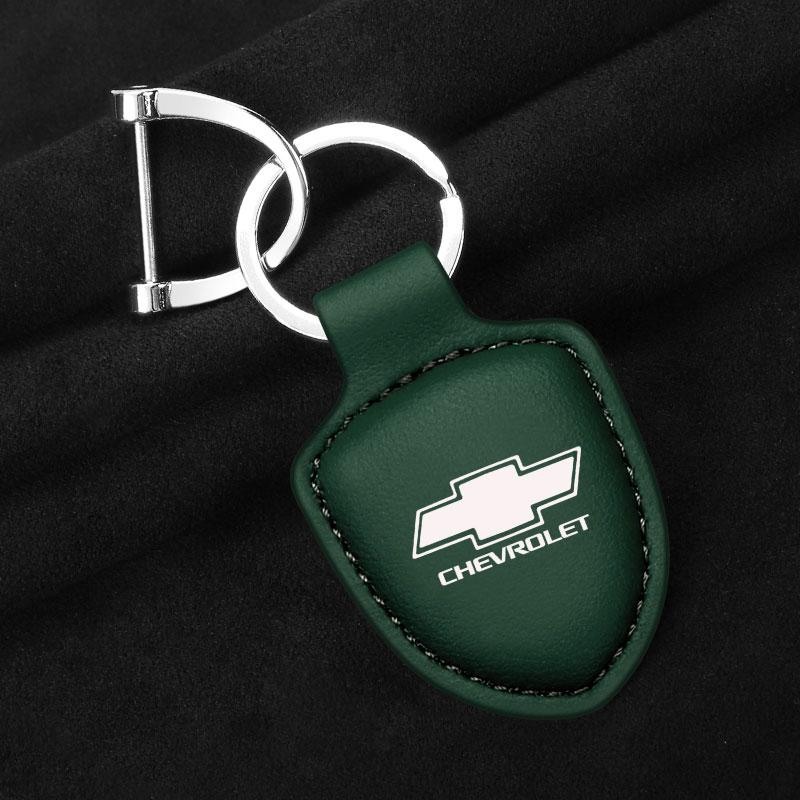 AABHN1 Car Shield Leather Keychain Key Ring Pendant Holder Gift for Chevrolet Accessories