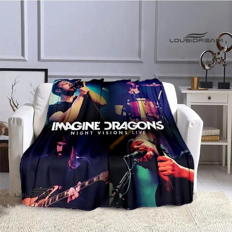 Плед с принтом Rock Band Imagine Dragons, теплый фланелевый плед, подстилка для кровати, мягкий и удобный плед, подарок на день рождения