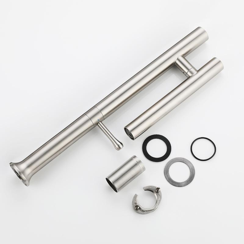 Смеситель для кухни из нержавеющей стали, смеситель для кухонной раковины с двойным управлением, матовый, для холодной и горячей воды, смеситель для раковины с овощами