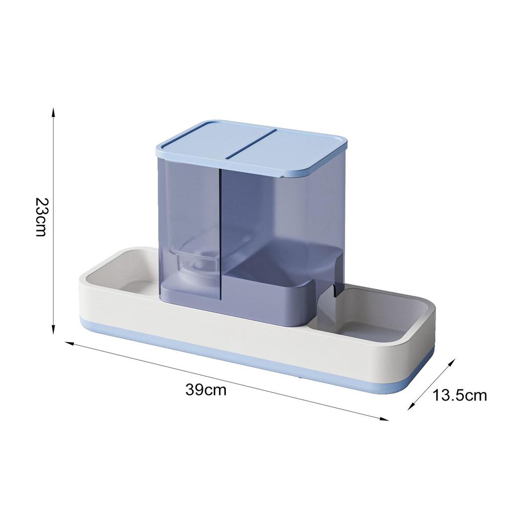 Food and Water Dispenser Set, Gravity Pet Food Feeder, Feeding Drinking