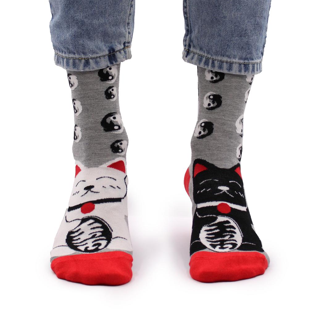 2x Bamboo Socks, Lucky Cats Small Medium