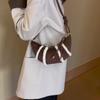 Women's bag, matte armpit bag, retro shoulder messenger bag, fashionable plush croissant bag, dumpling bag.