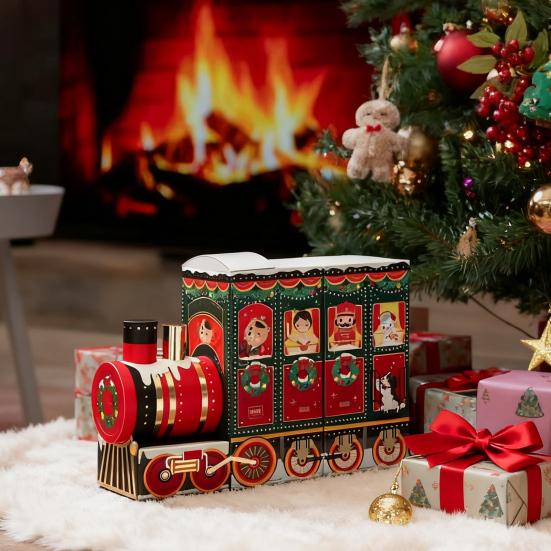 Календарь Адвента Dream Express 2025 24 дня Обратный отсчет до Рождества Поезд с ящиками Праздничный декор для детей и взрослых