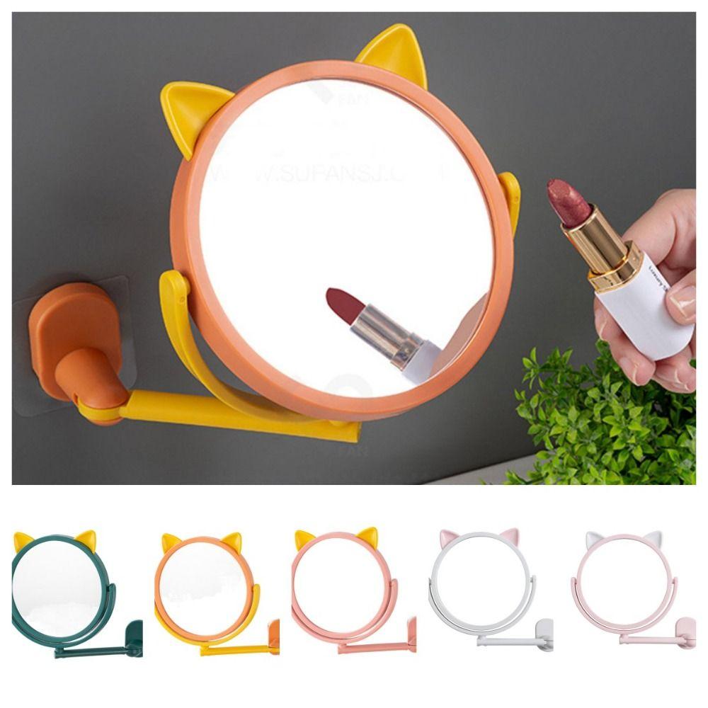 Без сверла зеркало для ванной комнаты вращающееся на 360 градусов двухстороннее косметическое складное зеркало для макияжа с выдвижным кронштейном вращающееся зеркало для туалета