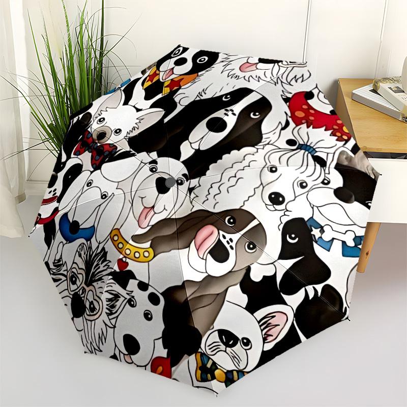 1 шт. Автоматический складной зонт для собак с открыванием/закрыванием, 8 спиц, пластиковая ручка, ветрозащитный, портативный, от солнца, подарки на день рождения и праздники 095