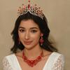 Женская мода, дизайн «Лошадиный глаз», Великолепное и элегантное ожерелье-корона, серьги, цирконовый набор