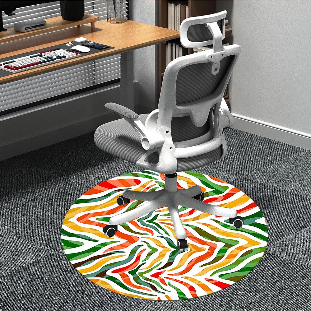 1pc Abstract Pattern Office Round Rug, Non-slip, Soft and Durable Office Rug for Interior Decoration, Perfect for Office, Beautiful Decoration yy26031