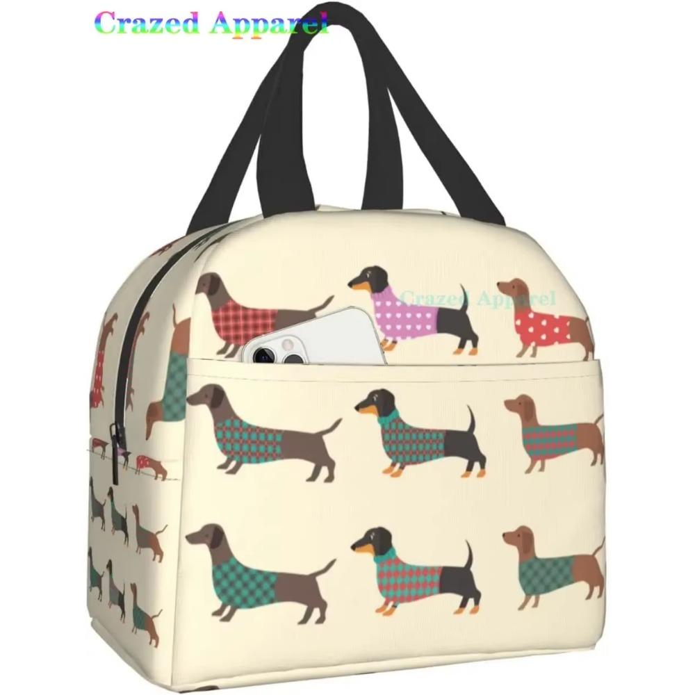 Ucsaxue Dogs I Love My Pet I Love Dachshund Lunch Bag Travel Box Work Bento Cooler Многоразовые сумки для пикника Изолированные сумки