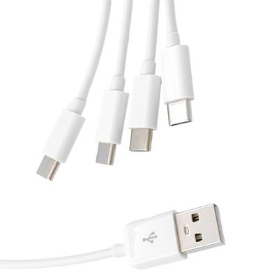 50 см Длинный разветвитель USB на USB C 4 в 1 Type C Зарядный шнур для мобильных телефонов и планшетов Белый/черный