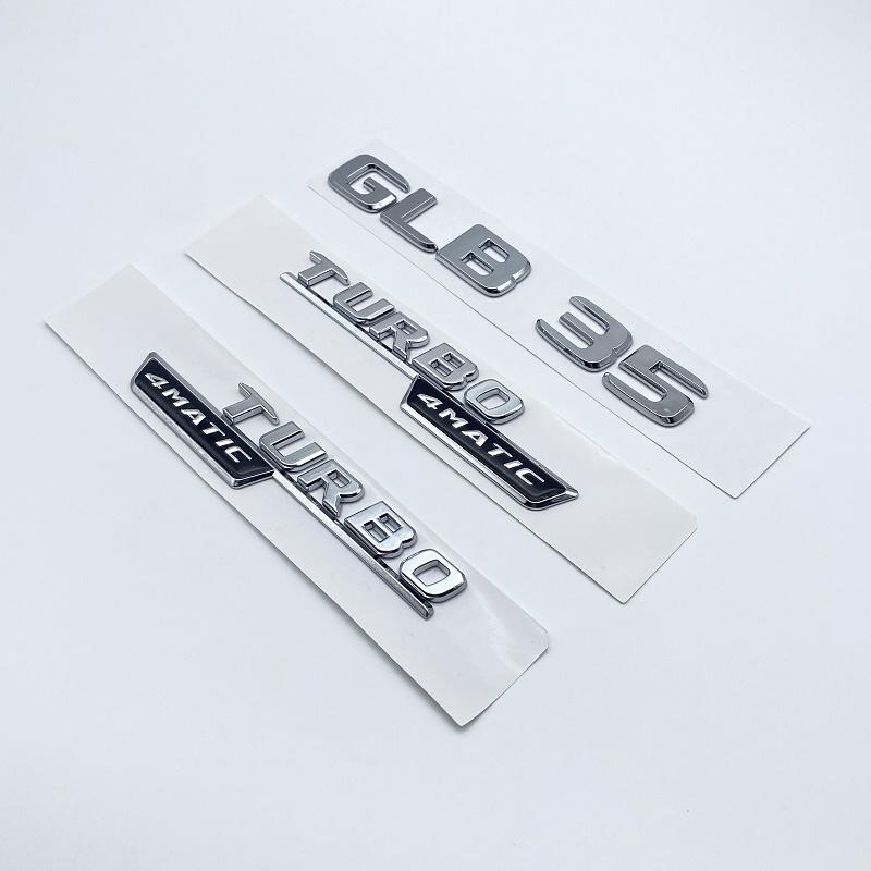 2017 глянцевая черная, серебряная эмблема с буквами GLB35 Turbo 4matic для Mercedes Benz AMG, багажник автомобиля X247, задний логотип