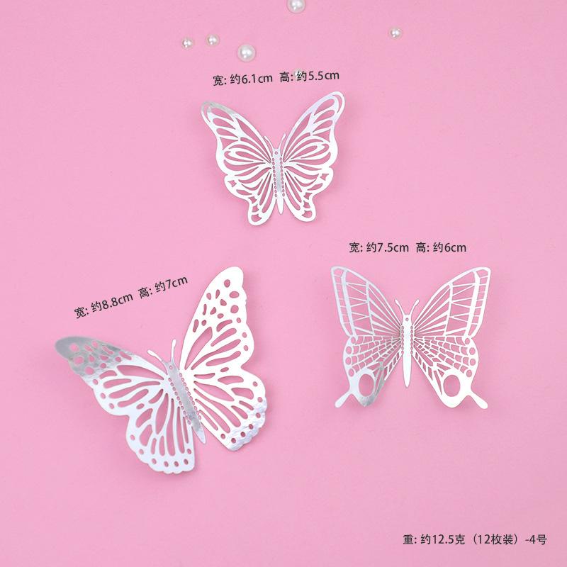 Topper Gold 3D Baking Dessert Decor For Wedding Party Happy Birthday Cake 12Pcs Artificial Butterfly Butterflies Cupcake Toppers