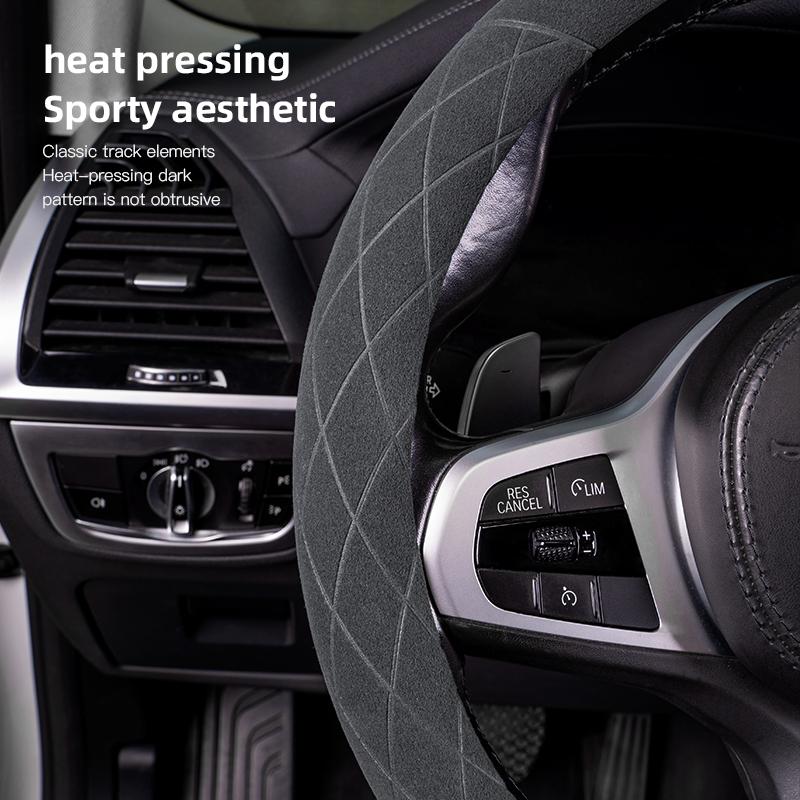 For Toyota 2026 Hot Hub Caps 38cm Suede Car Steering Wheel Cover For Toyota Hilux Aygo Corolla Yaris Rav4 Camry CHR 15 Inch Non