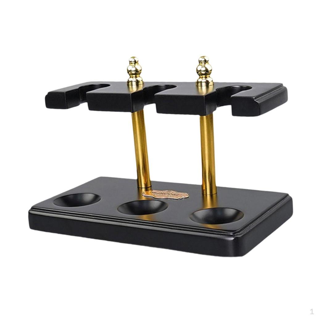 Деревянная подставка для трубок на 3 слота, ручная работа, аксессуары, органайзер-стойка из массива дерева, черная