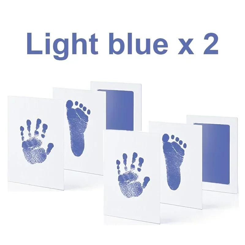 2 PCS Baby Handprint Footprints Ink Pads Safe Non-toxic No-Touch Skin Inkless Inkpad Kits Pet Cat Dog Paw Prints Souvenirs Gifts