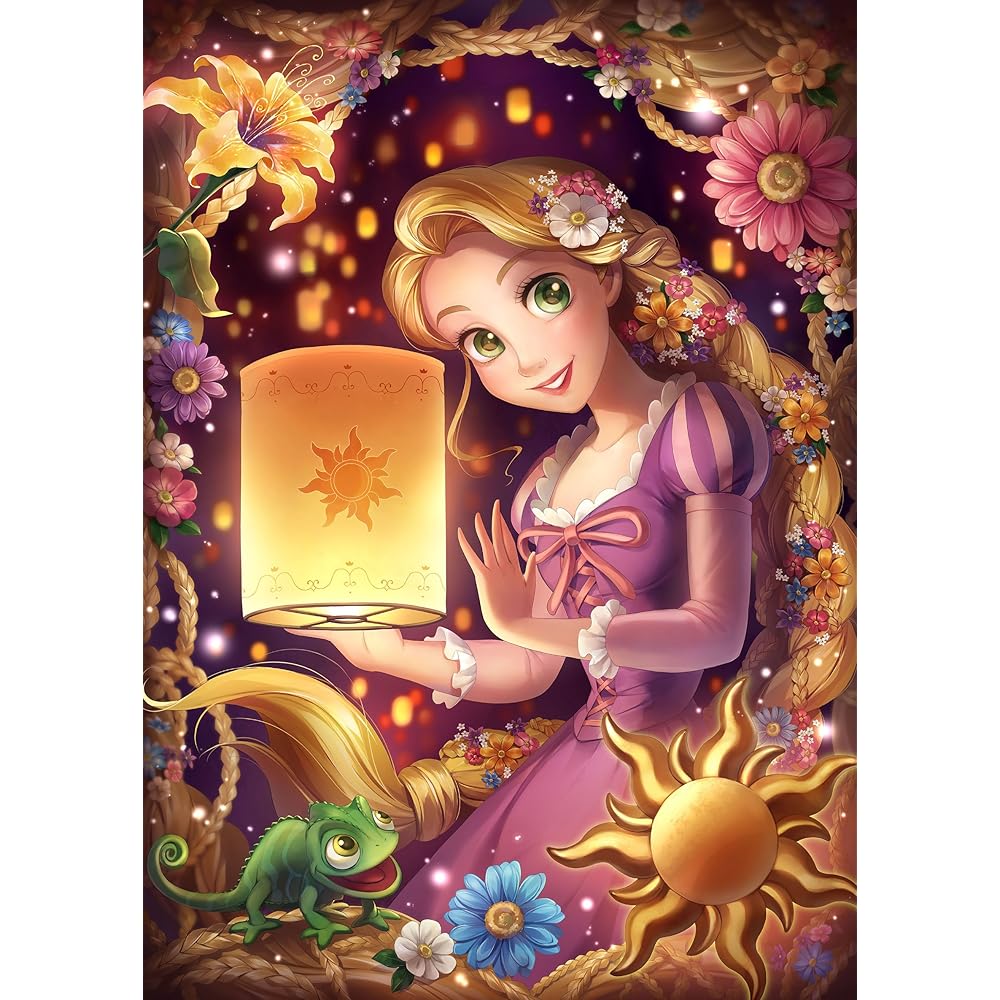 Пазл Tenyo Disney Запутанное приключение Рапунцель, 500 деталей, светящийся в темноте, с клеем и карточкой (35x49см)
