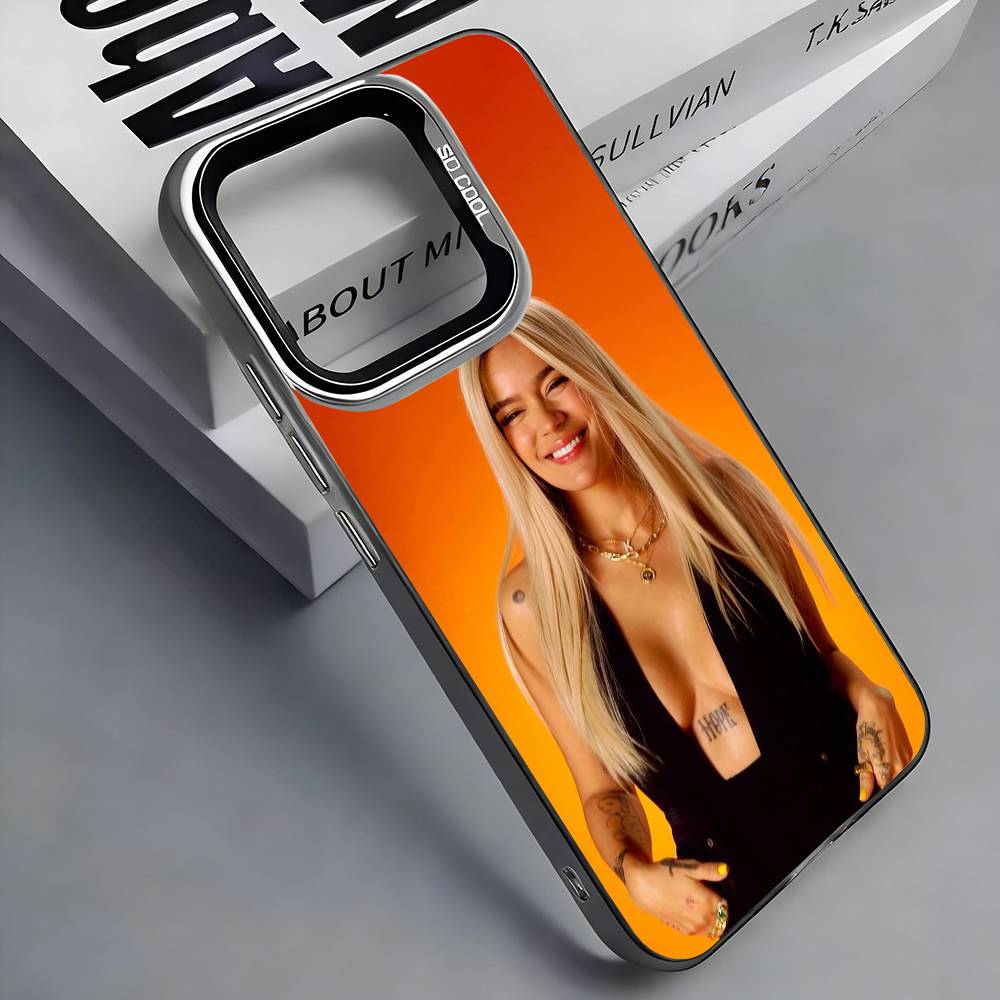 K-Karol G Колумбийский чехол для телефона для iPhone 17, 16, 15, 14, 13, 12, 11 Plus, Pro Max, Цветной серебристый чехол Funda