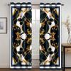 European Luxury Black Gold Name Brand Custom Curtains Modern Living Room Bedroom Home Decor CurtainsPopular Curtains 2Panels