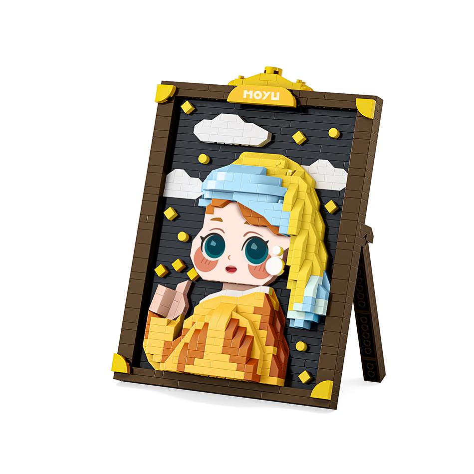 Креативные всемирно известные картины Строительные блоки Детские игрушки Мона Лиза Подвесная картина Для украшения дома Подарочный набор