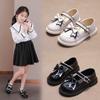 Girls Black Single Shoes Spring and Autumn New Princess Shoes Leather Shoes Soft Sole School Performance Little Girl Children Korean Version Classmate