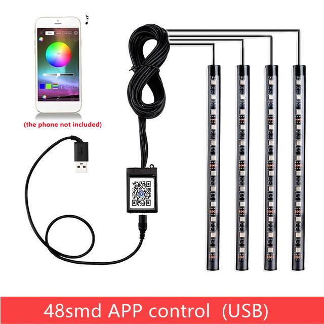 Car Interior Decorative Lamps Strips Atmosphere Lamp Cold Light Decorative Dashboard Console Auto LED Ambient Lights Party Lamps