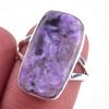 Natural Charoite Gemstone Handmade 925 Solid Sterling Silver Ring Size 6 q9O78