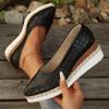 Fashion Women Shoes Shallow Mouth Single Shoes Pointed Head Wedge Platform Shoes for Women Loafers Leather Casual Footwear Zapatos Mujer