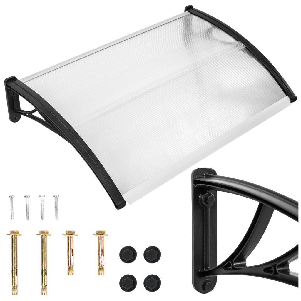 Arched canopy over the entrance door, balcony window canopy, black 150x80 GoGarden