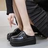 Women's Summer New 2025 Outer Wear Platform Without Heel Bag Head Half Slippers Solid Color Buckle Simple Half Bag Shoes