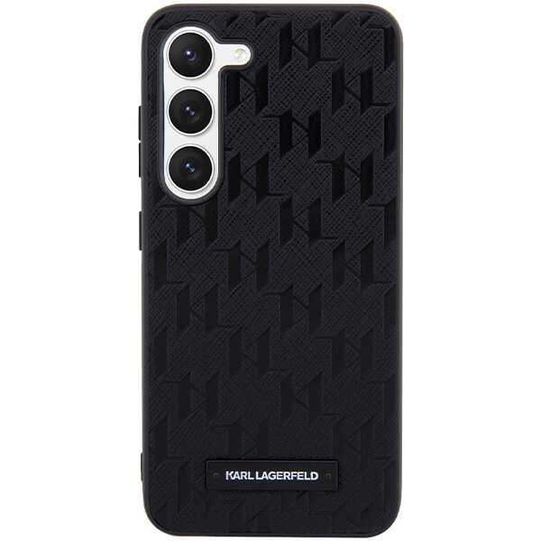 Karl Lagerfeld Saffiano Mono Metal Logo Case For Samsung Galaxy S24 - Black