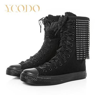 2023 женская модная парусиновая обувь на весну, лето и осень, трендовые парусиновые сапоги с декоративной бахромой для девочек и студентов