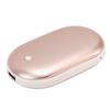 Карманная грелка для рук из алюминиевого сплава 2400 мАч USB Mini Power Bank для зимних путешествий на открытом воздухе розовое золото