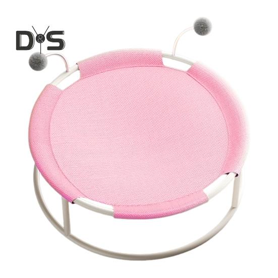 Поднятая кровать для кошки, отдельно стоящая круглая кровать-гамак для кошки со съемной моющейся сеткой, охлаждающая кровать для сна для кошек и собак