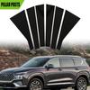 6PCS Fit For Hyundai Santa Fe Glossy Piano Black Pillar Posts Door Side Window Trim Cover Accessories