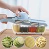 MENDNEG Slicer Vegetable Cooker Grater Julienne Slicer Vegetable Slicer Kitchen A La Mode Slicer Set (Blue)