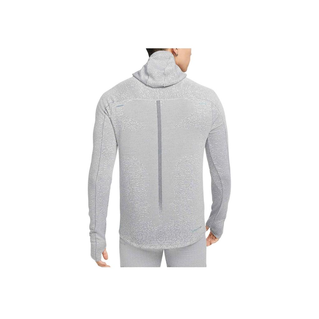Nike Therma-Fit Adv Division Logo Print Однотонная футболка с капюшоном и длинными рукавами Мужские топы Темно-дымчато-серый DD6111-010