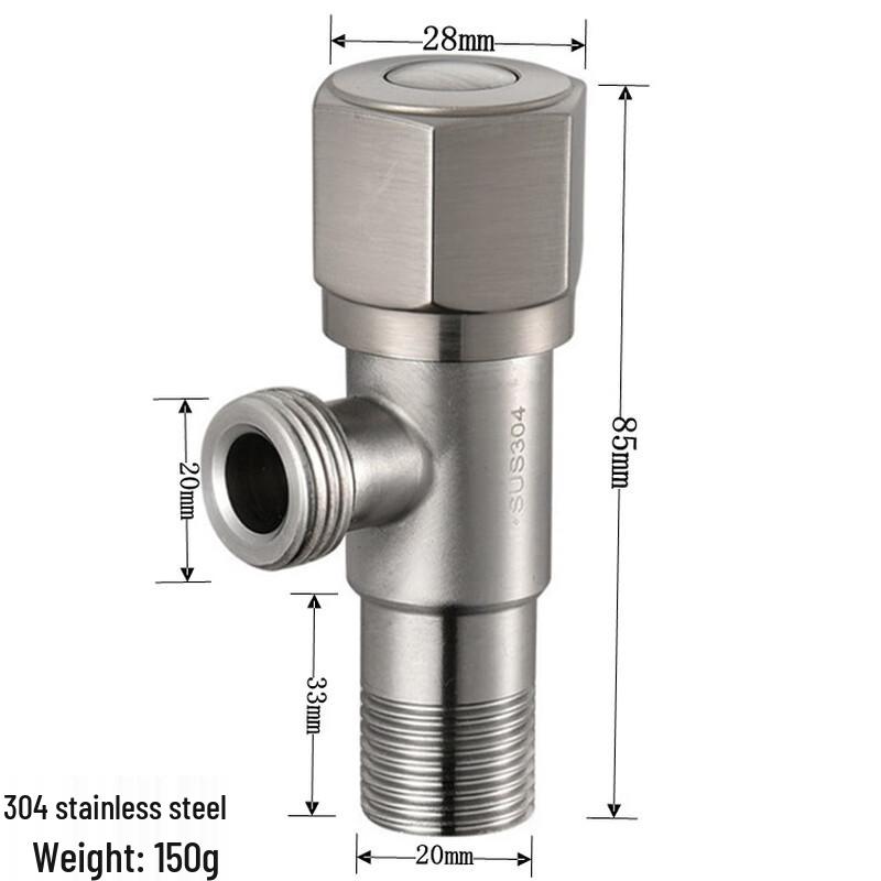 ZH222 Stainless Steel Angle Valve with Thickened Brass Core