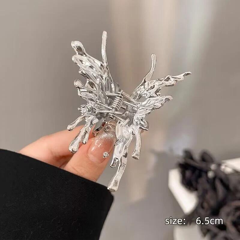 Exquisite Metal Butterfly Hair Claw Fashion Ponytail Clip Hairgrips Hairpin Elegant Ribbon Hair Clip Girls Vintage Hair Accessories
