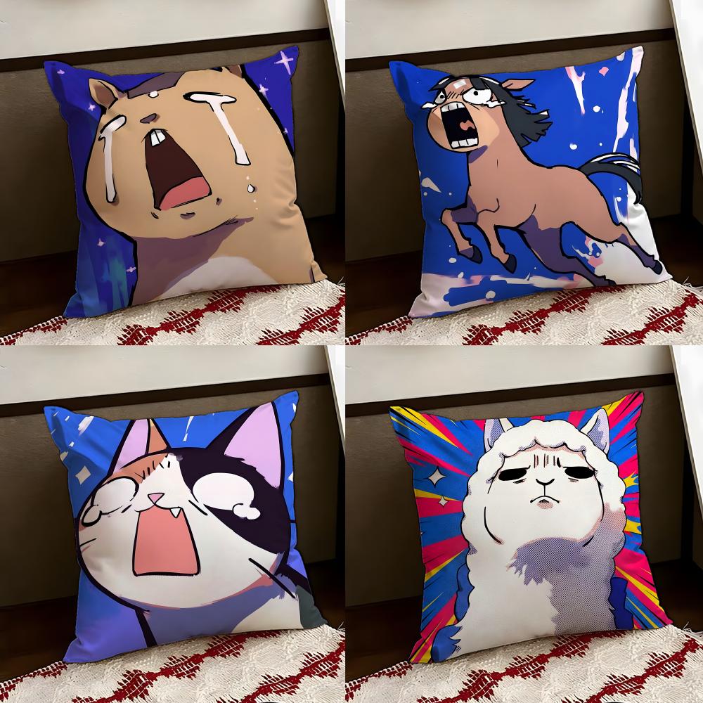 Gloomy Emo Animals Cushion Cover Reversible Soft Durable Pillow Cover Home Car MultiScene Use for Daily Comfort