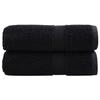 VidaXL Premium Washcloths SOLUND 2 Pieces Black 30 X 30 Cm 600 G/m² 137419