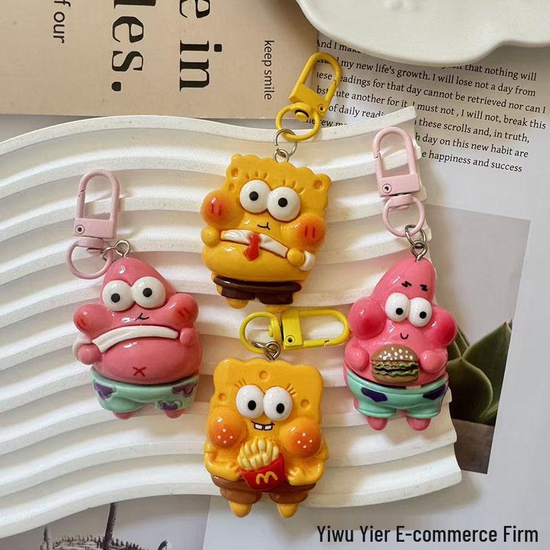 Брелок-подвеска Губка Боб и Гуфи - Мультяшный аксессуар для рюкзака с Патриком Старом