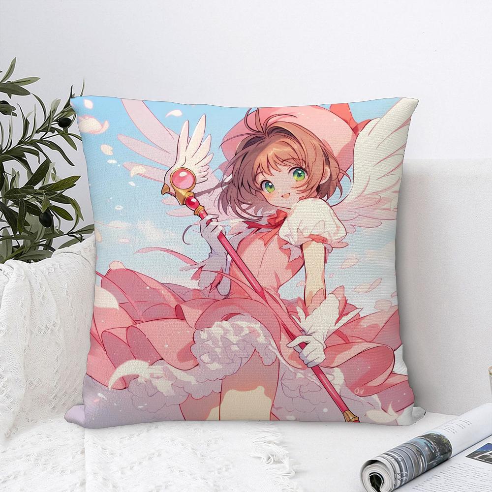 Аниме C-Cardcaptor S-Sakura Наволочка Декоративная для дивана Домашняя Двусторонняя печать Короткий плюш Наволочка Чехол для подушки
