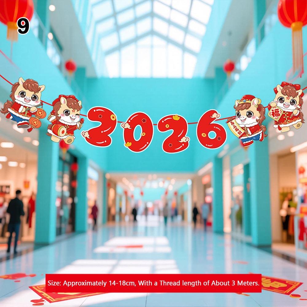 Новый 2026 год Год Лошади Флаг Атмосфера Праздника Подвесной Флаг Новогодние Украшения Елочные игрушки Украшения Праздника Весны