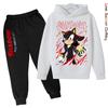 Hedgehog Boys Hoodie Tracksuit Character Hoodie HD Print Shadow Autumn Sonic Kids Girls Hoodie Set Age 4-14 Thin Fleece Hoodie Set Sweatsuit Polyester