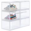 Коробка для обуви Hachibanya, коробка для кроссовок, коробка для хранения кроссовок, чехол для хранения обуви, чехол для обуви, полка для хранения, прозрачный, чистый, 6 шт. (Установить Белый)