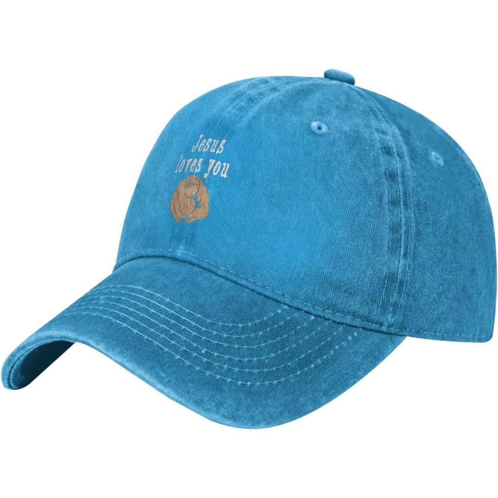 Jesus Loves You Washed Baseball Cap Unisex Distressed Cotton Dad Hat Breathable Casual Sun Hat