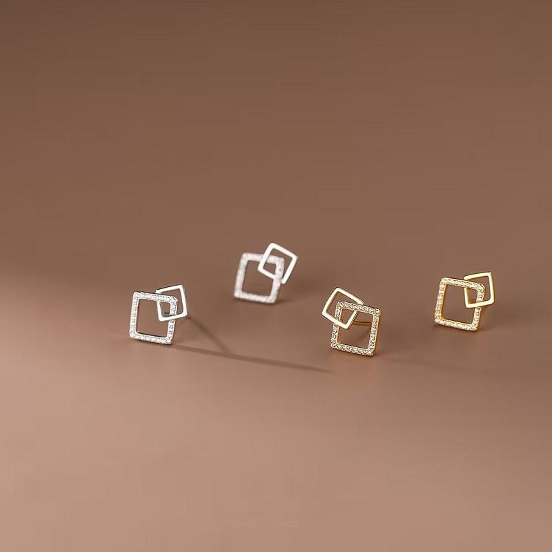 Подвески в виде ромба, женские висячие серьги, серьги-подвески с пряжкой золотого цвета, серьги-подвески со стразами