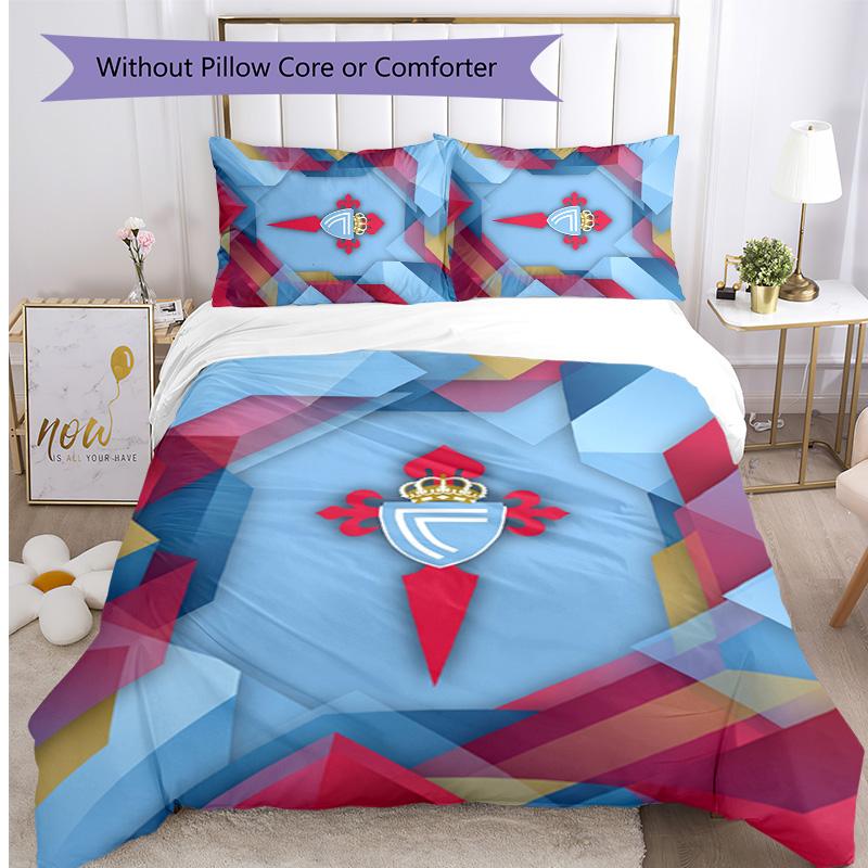 Celta Vigo FC Printed 3PCS Bedding Set Breathable Duvet Cover with Pillowcases Decorative Bed Linen for Bedroom Home