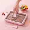 С лопаткой прямоугольная тарелка для холодного йогурта портативная машинка для приготовления роллов из мороженого для детей