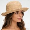 (One Size, Beige) Women's Raffia Sun Hats Fashionable Sun Protection Straw Bucket Caps for Outdoor Travel